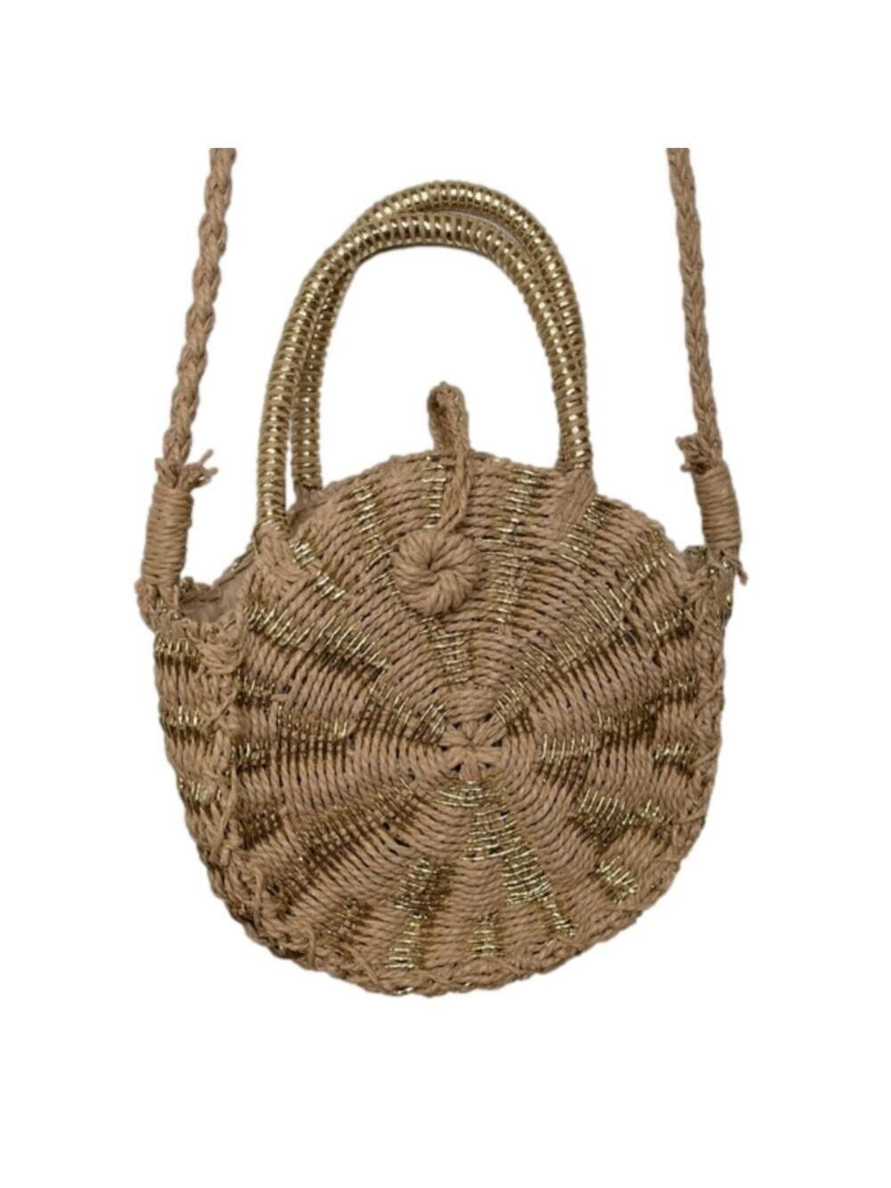 Natural Woven Straw Tan Crossbody Purse, Ivy London Charming Charlie Spice Marke